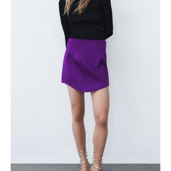 Zara Dresses & Skirts - ZARA satin effect high waist skirt